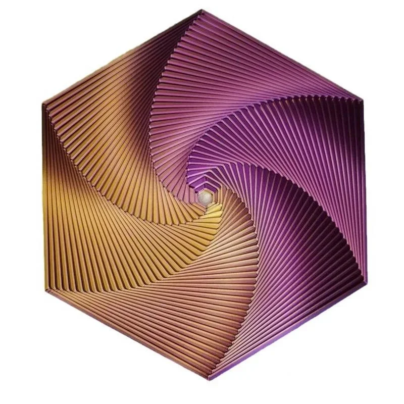 New Fractal Fidget Hexagon Decompression Toys 3D Printing Purple Gold Desktop Stress Relieving Toy Children's Birthday Gift