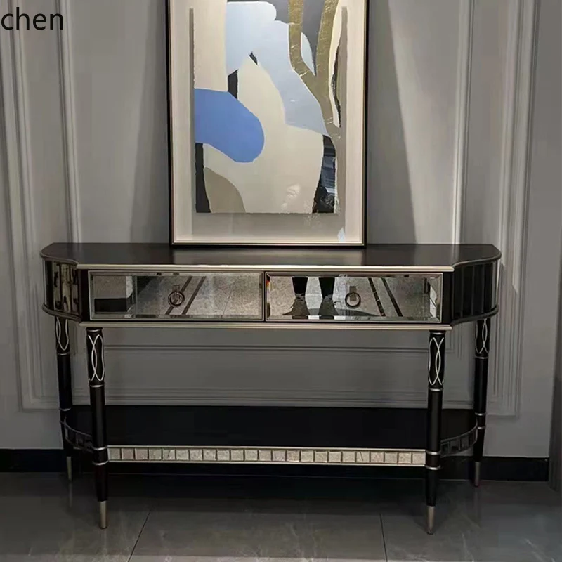 HT Light Luxury Entrance Table Shelf Bar Entrance Platform Entry Entrance Cabinet Decorative End View Platform