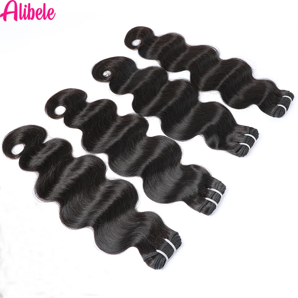 Alibele 12A الصف الجسم موجة حزمة صفقات ماليزيا عذراء الشعر نسج حزم موجة المياه حزم بالجملة حزم اللون الطبيعي