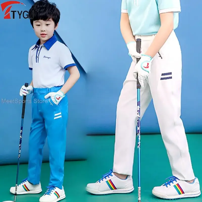 TTYGJ Children Boys Golf Long Pants Apparel Sportswear Casual Slim Straight Golf Ball Trousers Kids Friendly Comfortble Pants