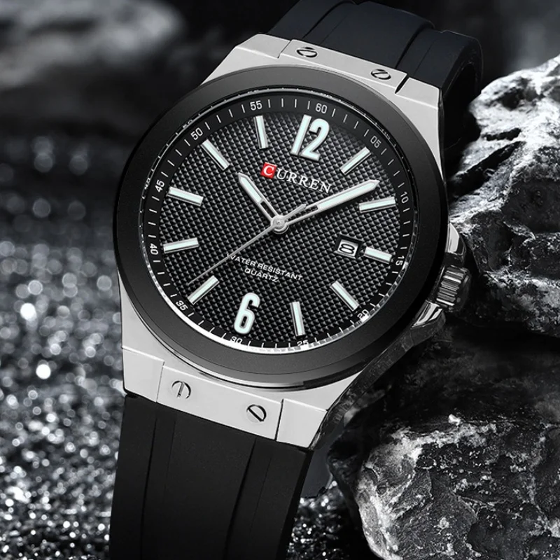 Curren 8467 New Man Simple WristWatch Hand Sport Men Watch Military Army Top Brand Luxury Silver Blue Silicone Male Clock 2025