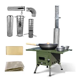 Outdoor Camping Wood Charcoal Stove Parts Fireproof Cloth Mat Heating Stove Chimney Tube 60mm