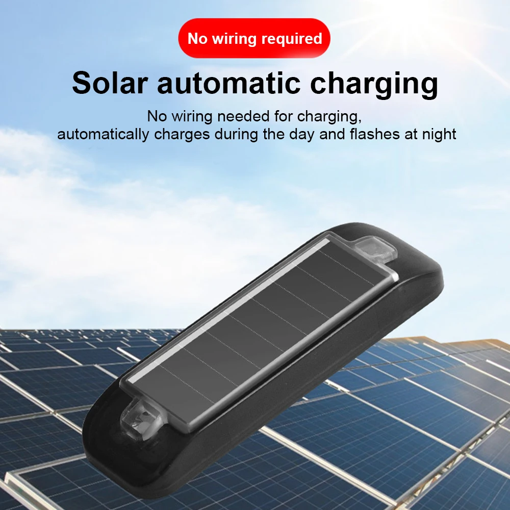 Solar Power Car Alarm Warning Flash Light DC12V LED Flashlight Indicator Light Anti-Theft Sign Security Waterproof Car Accessory - Image 6
