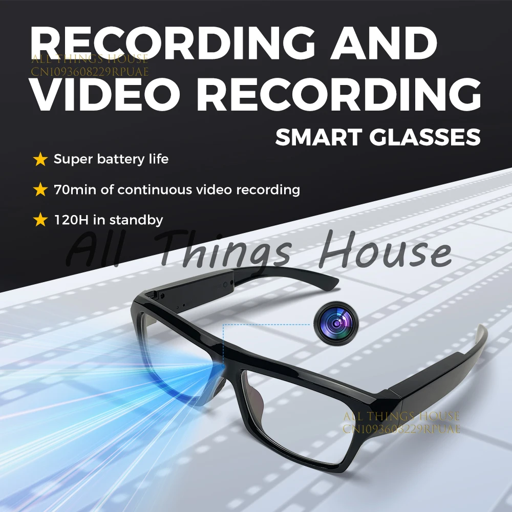 High Quality HD 1080P 4K Wireless BT5.0 camera glasses video recording sport sunglasses glasses with a camera Camera Glasses