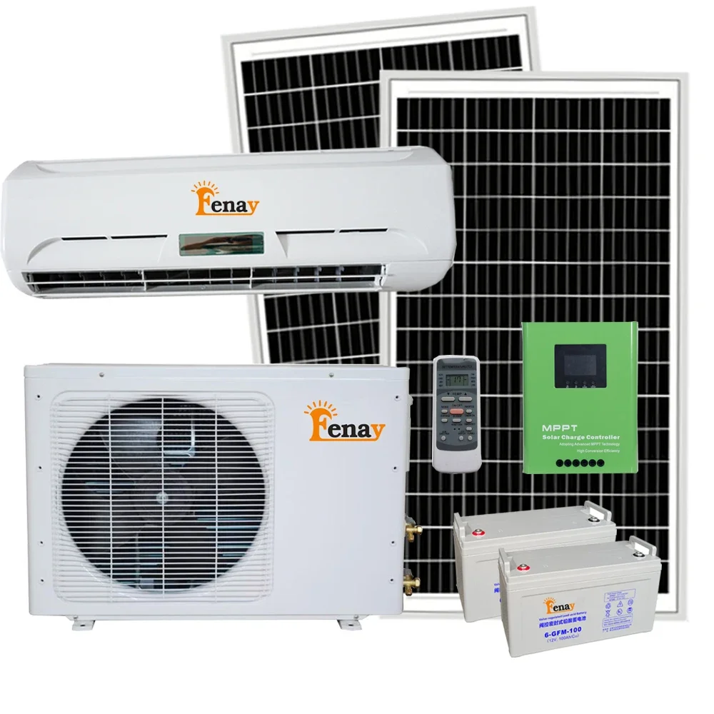 100% off grid solar air conditioning in split wall mounted air conditioners 12000Btu 18000Btu 24000Btu