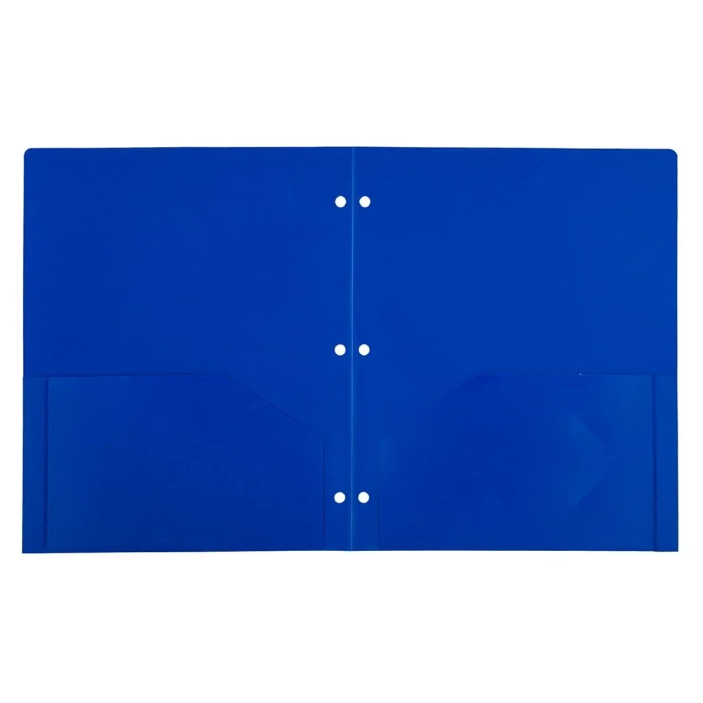 내구성 있는 플라스틱 폴더, 3공 펀치, 6개입, 다양한 색상, 2개의 포켓 디자인, 명함 슬롯, 학교, 사무실, 가정에 이상적