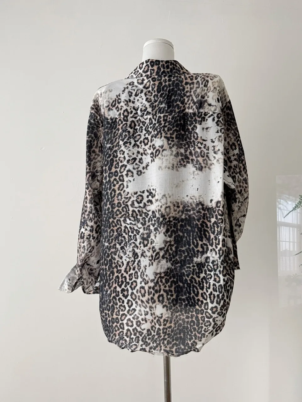 Csa Hoada de Manga Larga con Estampado de Leopardo para Mujer, Estilo Casual de Otoño, Csa de Tela de Poliéster Resis...