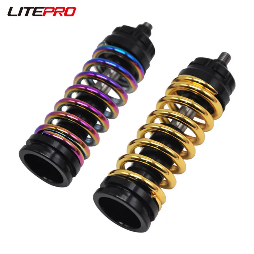 Litepro Folding Bike Adjustable Damping Front Shock Absorber For Birdy Bicycle Spring Titanium Axle Shock Absorber