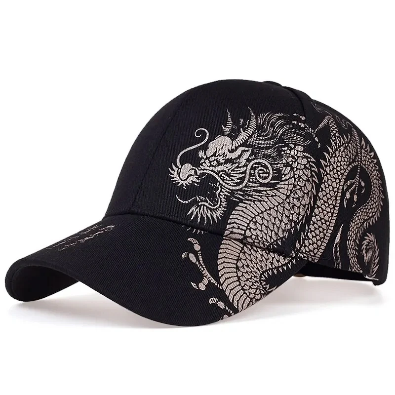 Chinese Dragon Pattern Baseball Cap Men\'s Fashion Handsome Cap Cool Hip Hop Baseball Cap For Men And Women