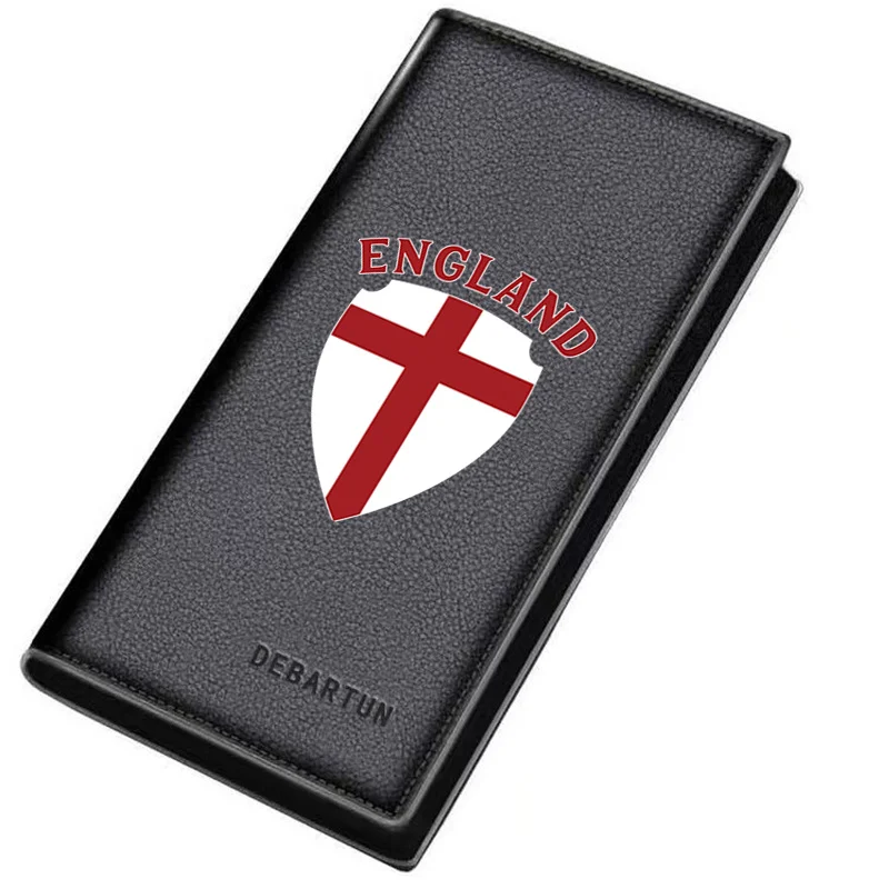 Cross shield flag country emblem Men's Long Wallets Business Stylish Printing Design Casual Use Christmas Valentine's Father's D