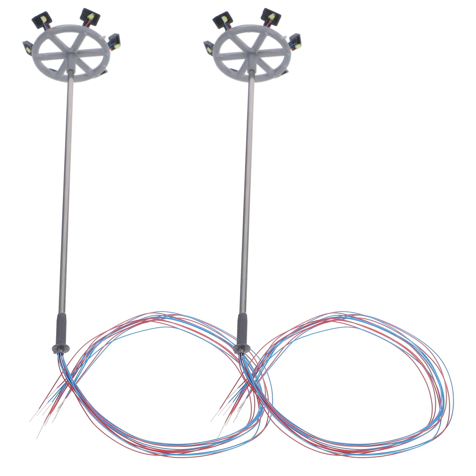 

2 Pcs House Street Light Model Fluorescent Agent Black Mini Pictures Abs Micro Landscape Ornament