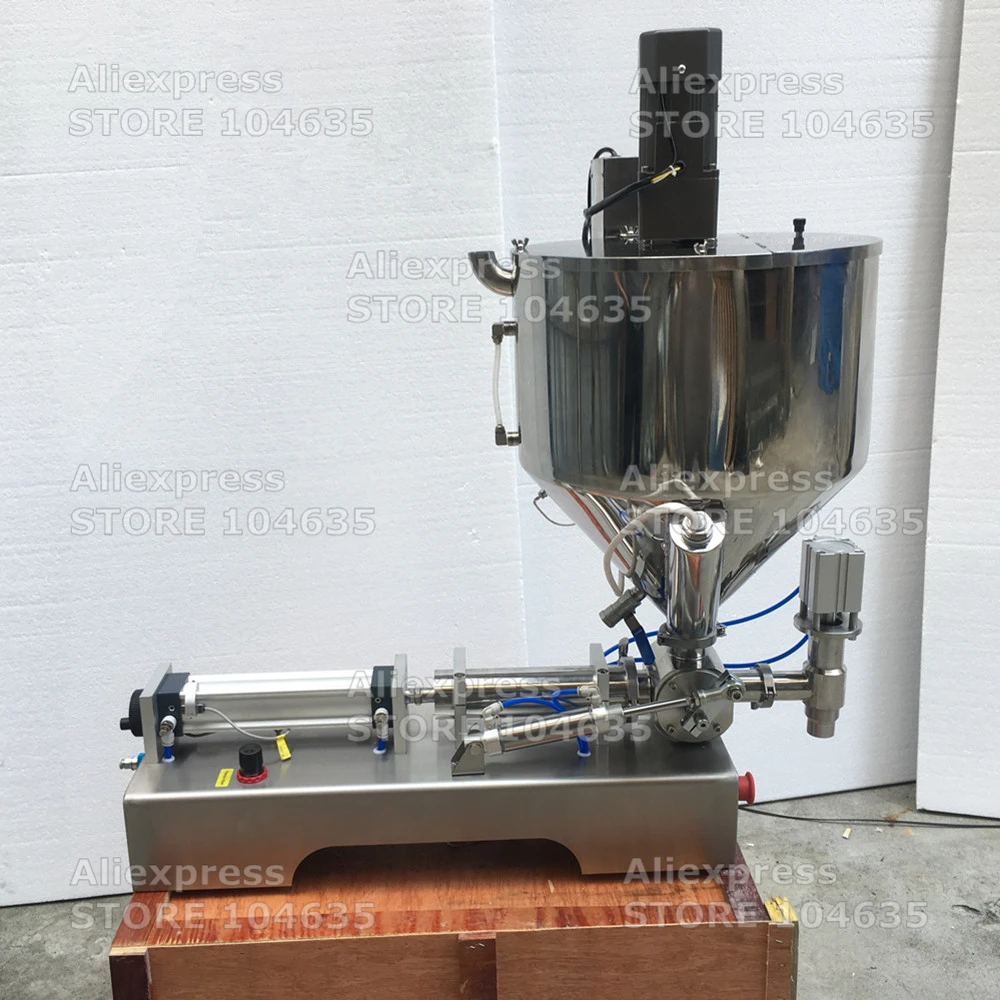 Automatic Heating Stirring Mixing Piston Cream Filling Machine Paste Liquid Fill Packing Machine Pneumatic Bottle Filler Machine