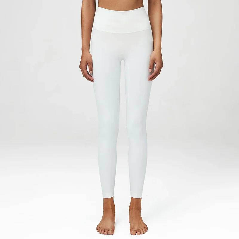 Pantalones de Yoga suaves y mantecosos para mujer, mallas deportivas de cintura alta de tela suave de Color sólido, mallas ajustadas para entrenamiento y correr, ropa de gimnasio