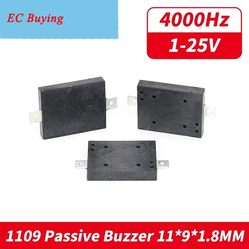 10Pcs/1pc 1109 Patch Buzzer Passive Piezoelectric Sounder 11*9*1.7MM Ultra-thin Buzzer Oscillation Frequency 4000HZ