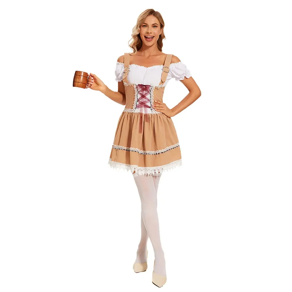 Bavaria Biermädchen Parade Kostüm Damen Traditionelles Deutsches Oktoberfest Kleid Sexy Lady Cosplay Oktoberfest Kostüme – Detail 2