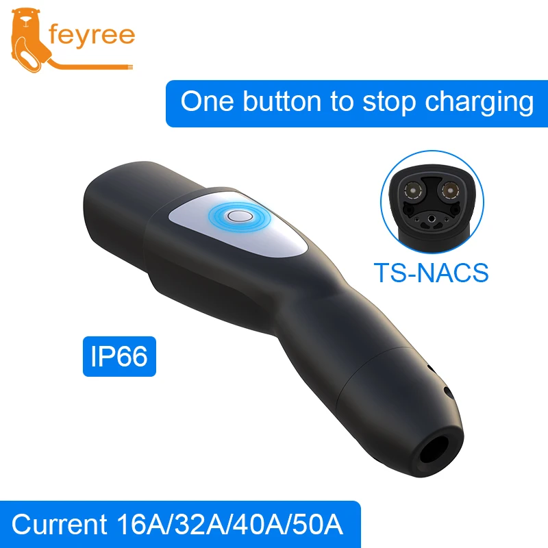 

feyree TS-NACS Socket Electric Car Charging EV Charger for TS-NACS Plug 16A 32A 40A 50A Electric Car Side for Model 3 X Y S