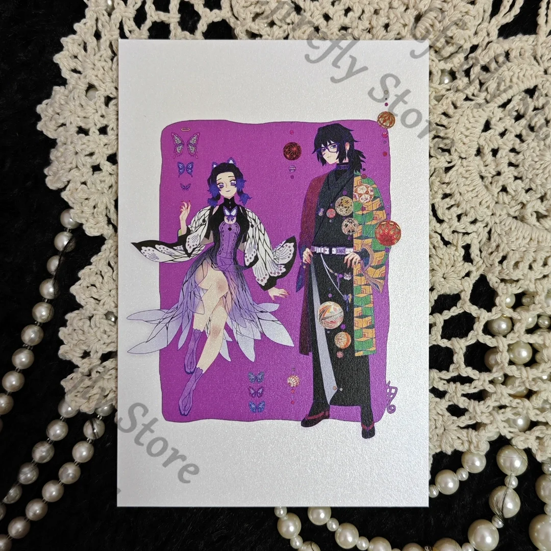 Kolekcja kart pocztowych Demon Slayer Anime Kamado Kanroji Mitsuri Tomioka Giyuu Tanjirou Iguro Obanai, ozdoby, prezent na Boże Narodzenie