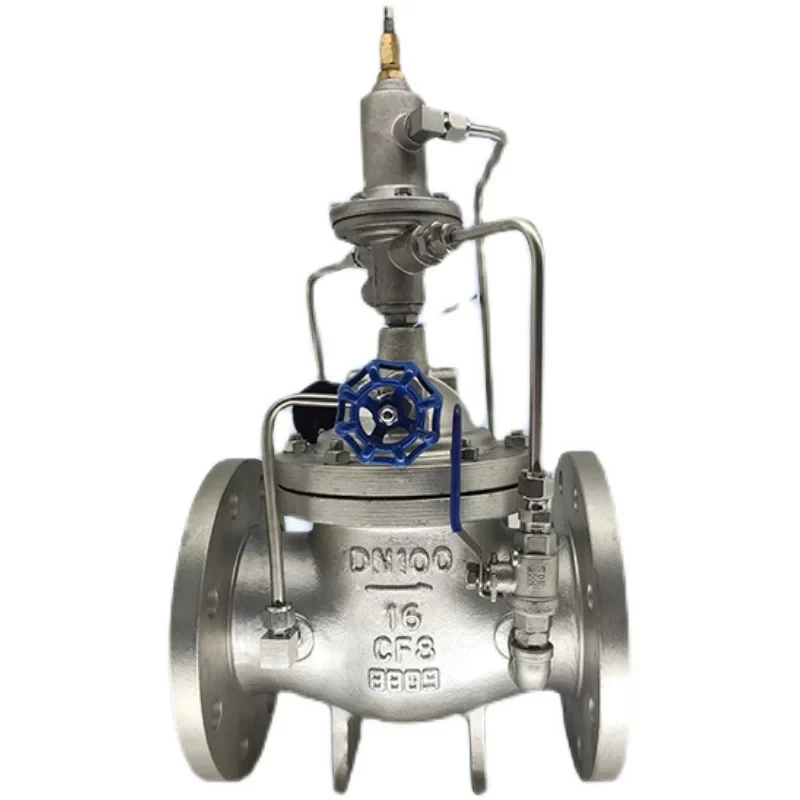 800X Stainless Steel Differential Pressure Control Valve 304 Flange Bypass Valve Central Air Conditioning Hydraulic Control