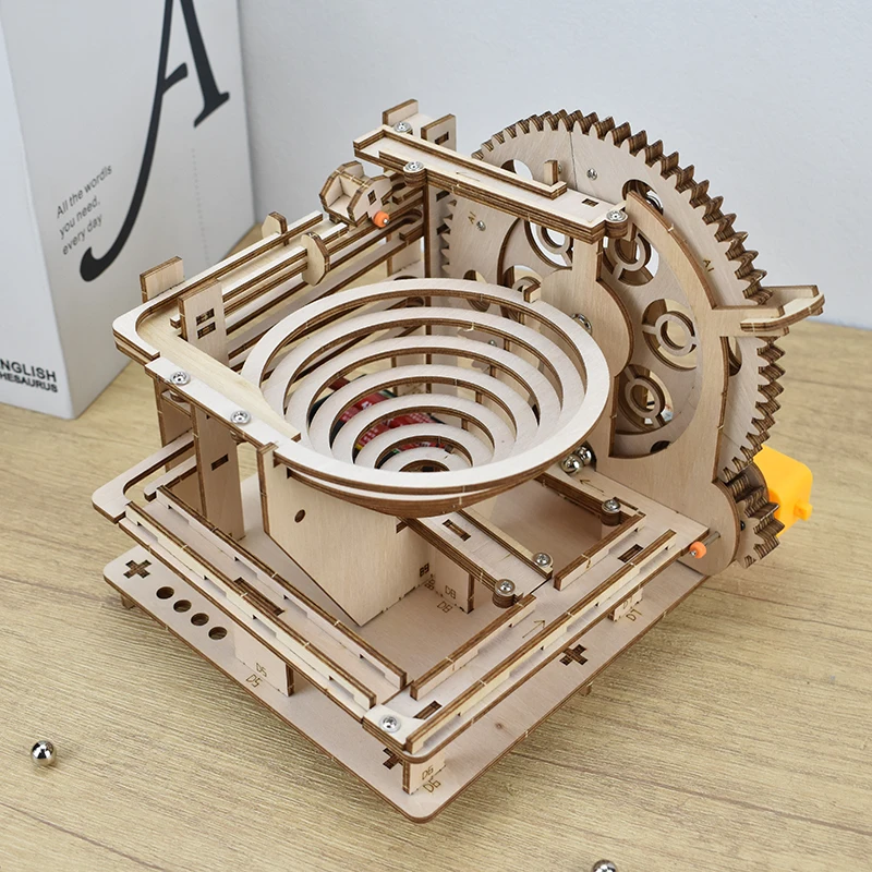 

Электрический шариковый трек, 3D деревянные пазлы, научная сборка, игрушки для детей, прямая оптовая продажа, индивидуальный логотип
