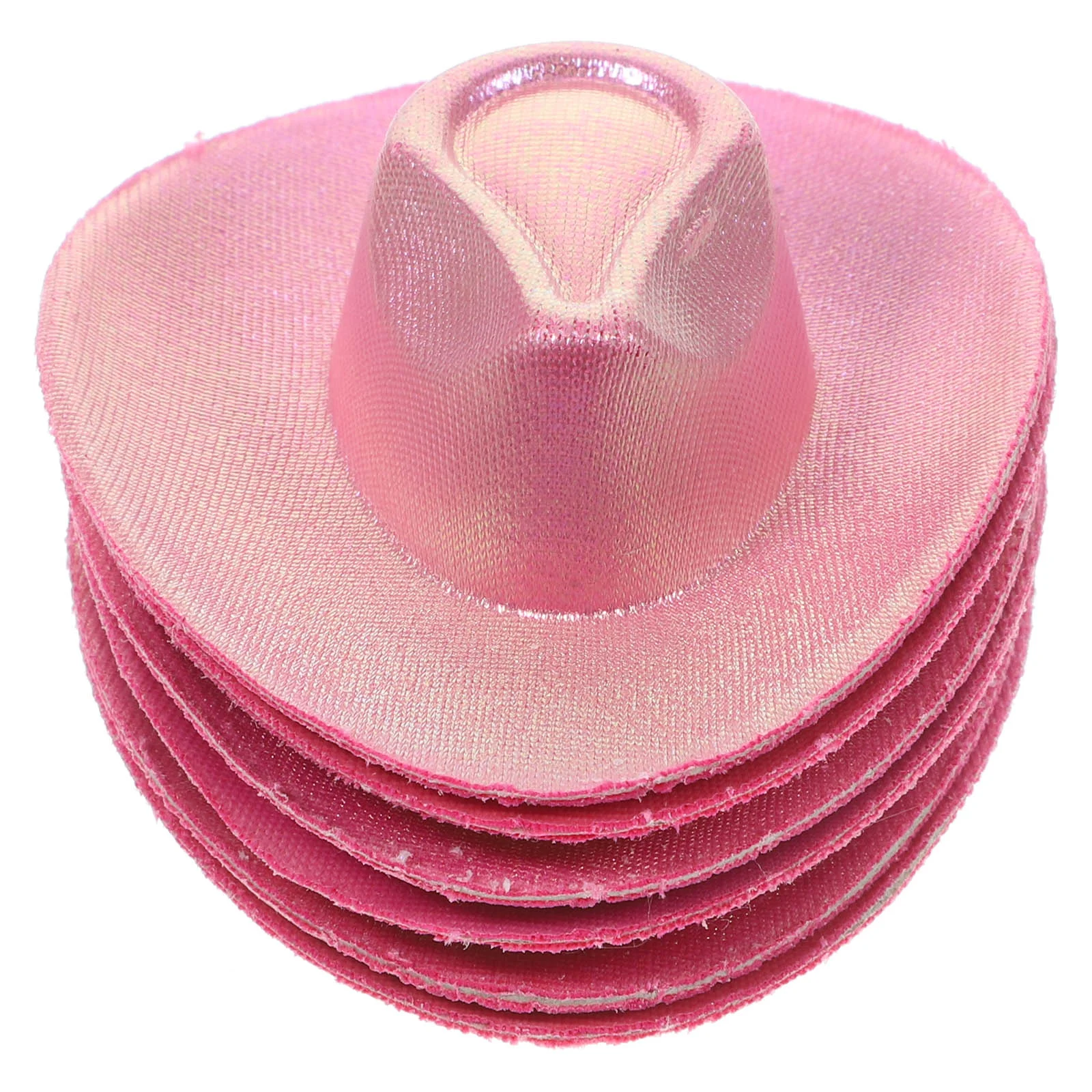 6 Pcs Bride Hat Mini Cowboy Car Accessories Pink Tiny Hats for Dolls Cake Women Rosy Artificial