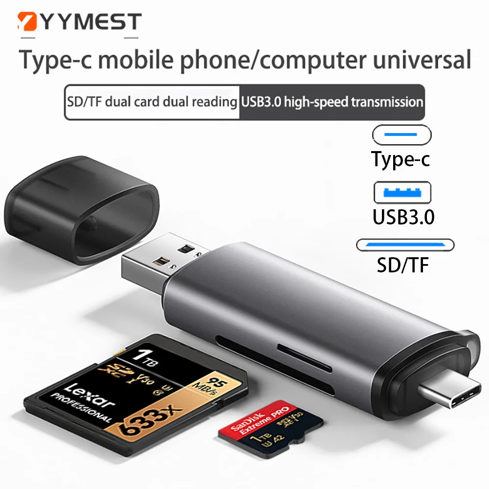 Card Reader USB3.0&USB C to SD MicroSD TF Thunderbolt 3 For Phone PC Laptop Accessories Smart Memory Cardreader SD Card Adapter