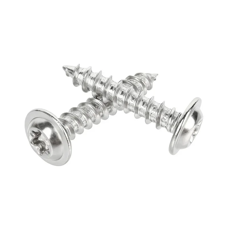 M2~M8 SUS304 Stainless Steel Pwa Pan Round Plus-blossom Six-lobe Torx With Washer Cushion Self-tapping Wood Anti-theft Screw view 6