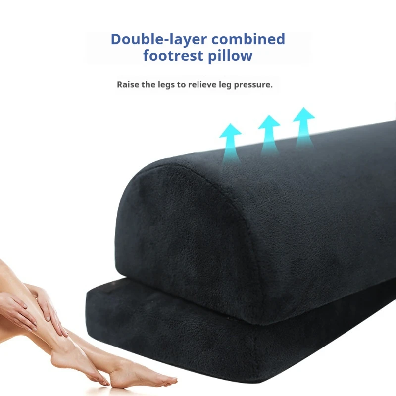 

1pc Half Moon Bolster Pillow For Legs Knees Lower Back And Head Elastic Non-Slip Memory Foam Cushion Office Home Travel