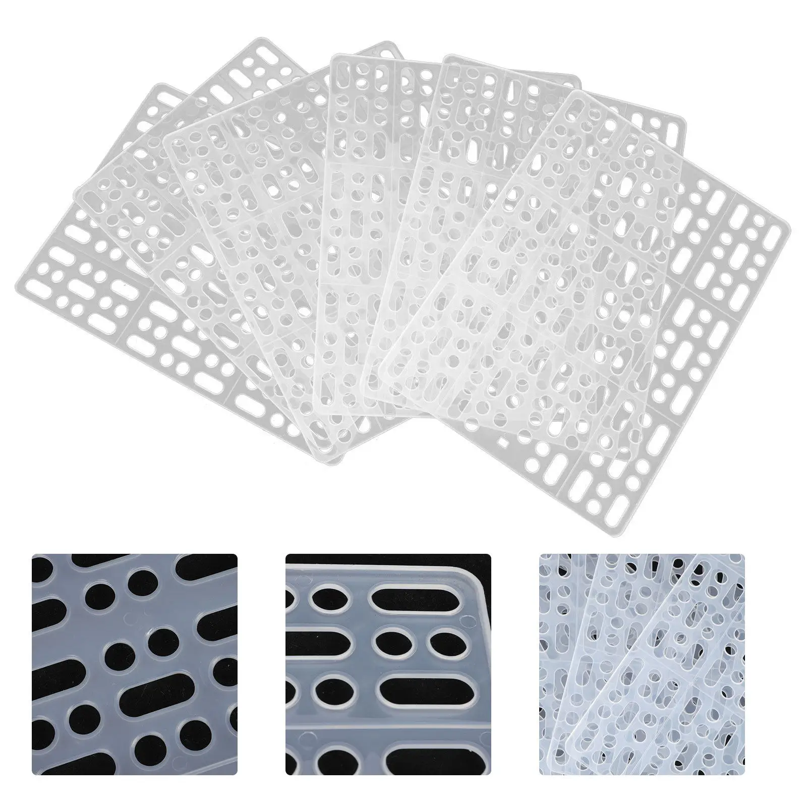 

6Pcs Pads Plastic Breathable Non-Slip Cage Mats Hollow Hole Design Anti-Skid Wear-Resistant Pet Cage Accessories