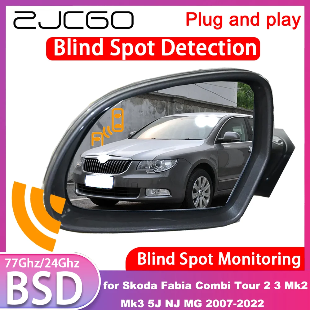 for Skoda Fabia Combi Tour 2 3 Mk2 Mk3 5J NJ MG 2007-2022 Blind Spot Detection Monitoring Warning Lane Assist System 77GHz Radar
