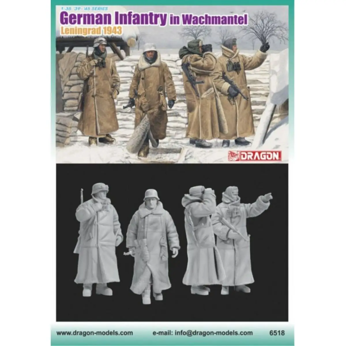 

6518 1/35 Scale German Infantry in Wachmantel Leningrad 1943 Model Kit by DRAGON