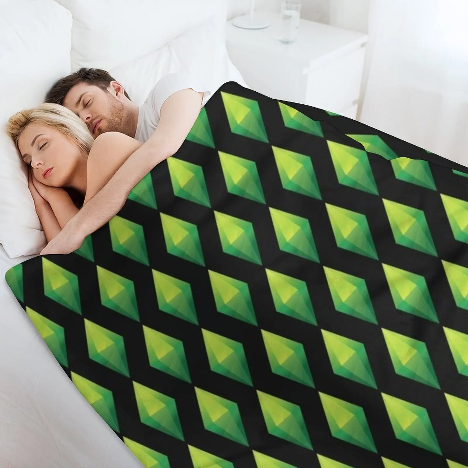 Plumbob - The Sims Throw Blanket Luxury Brand Furrys Hair Plaid Blankets