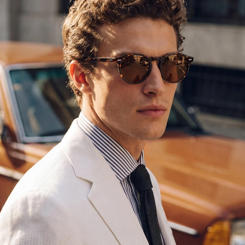 GFUIARA Retro polarisierte Sonnenbrille für Männer und Frauen, klassischer Nietenrahmen, modische Sonnenbrille zum Fahren, UV400 – Detail 5
