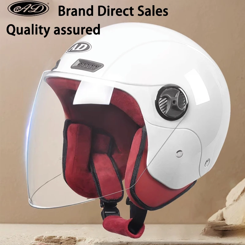 AD Men's Motorcycle Helmet Summer Sun Protection Electric Bike Open Face MOTO Helmet Unisex Certified Safety Cap Free Shipping