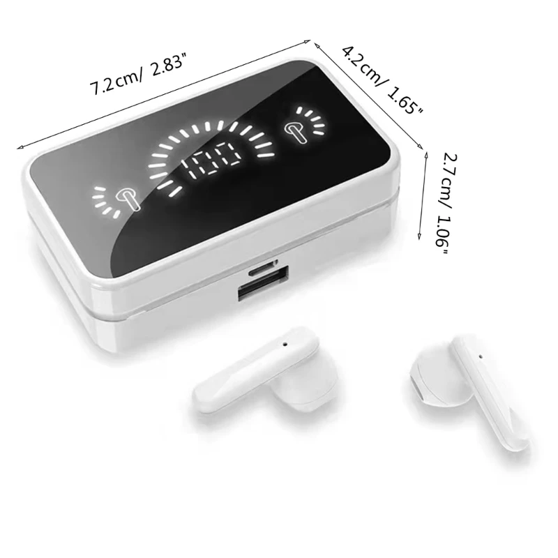 Écouteurs sans fil V5.2 S20, oreillettes stéréo HiFi, résistants à sueur