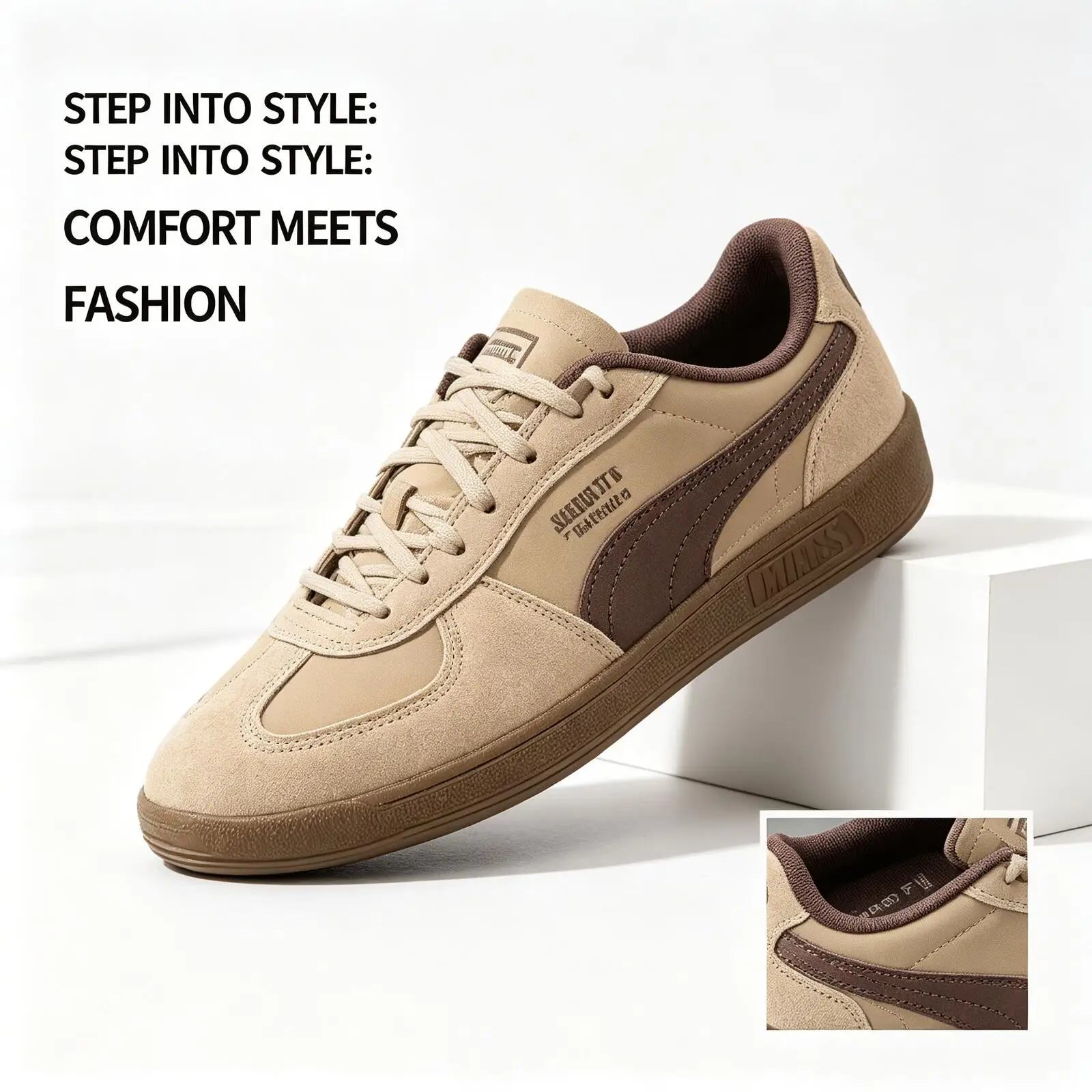 Puma Unisex Vintage Street Trainers Classic Palermo Style Couple Daily Walking Retro Sneakers 403257-04