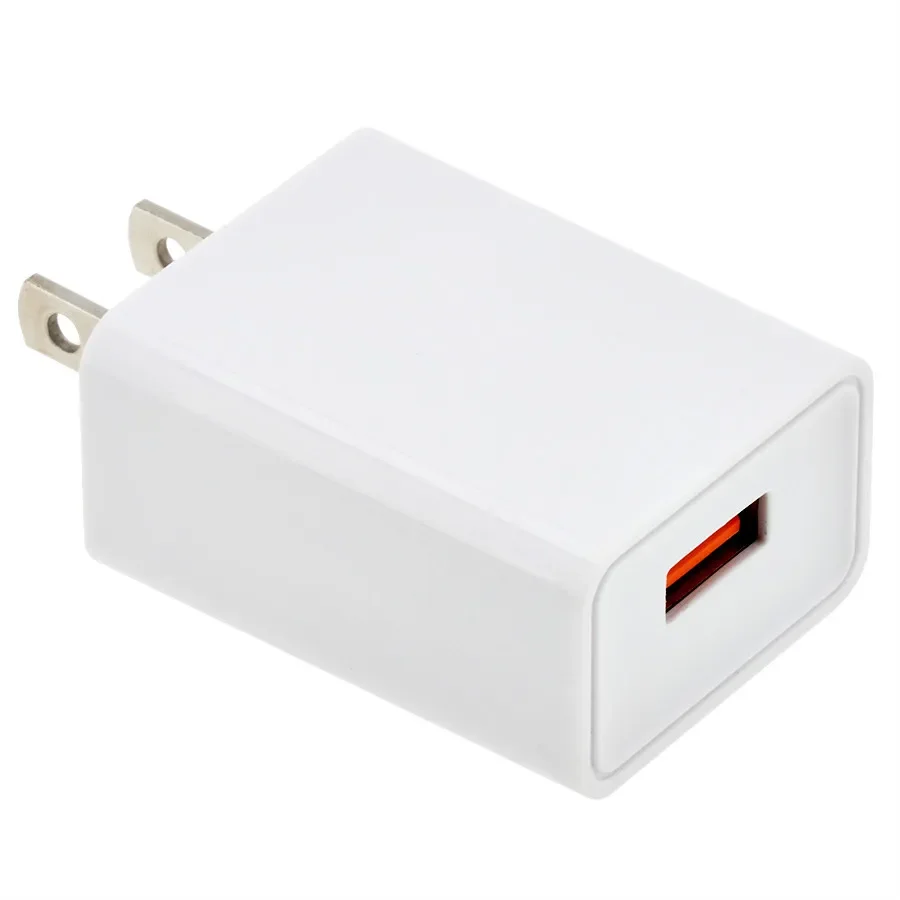 

100pcs QC 3.0 Wall Charger USB Quick Charge 18W Travel Power Adapter US Plug Fast Charging For iPhone Xiaomi Samsung Phone