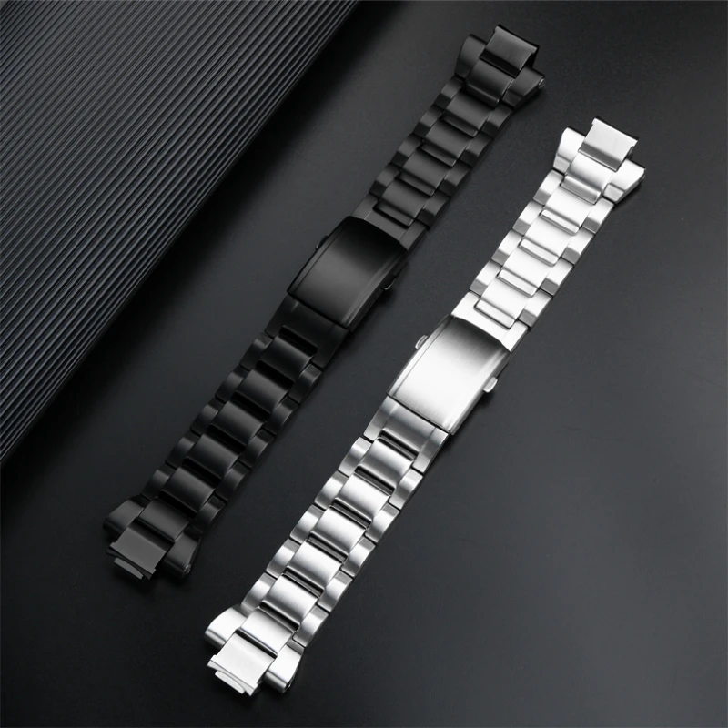 For Casio watchband G-SHOCK GST-B400 convex solid stainless steel watch strap men Metal modified Wrist band Bracelet accessories