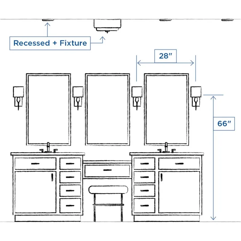 إضاءة حمام وزجاجي مرمر P3056-09، عرض 48 بوصة × ارتفاع 7-1/4 بوصة، نيكل #5