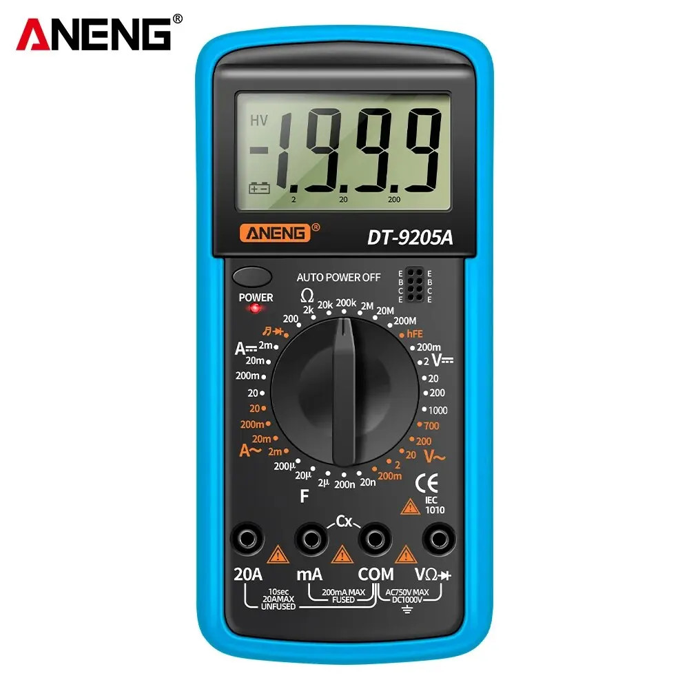 ANENG DT9205A Digital Multimeter AC/DC Transistor Electrical NCV Tester Meter Profesional Analog Auto Range Multimetro Tools