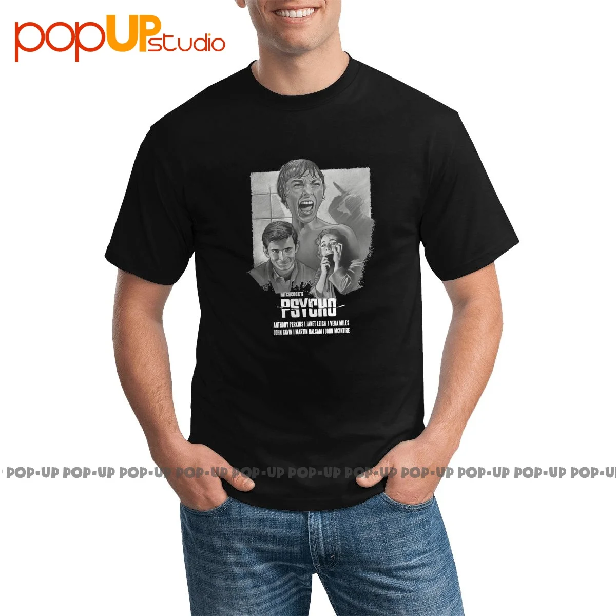 Cool Psycho V2 Alfred Hitchcock Movie T-shirt Funny Novelty Best Seller Tee Shirt