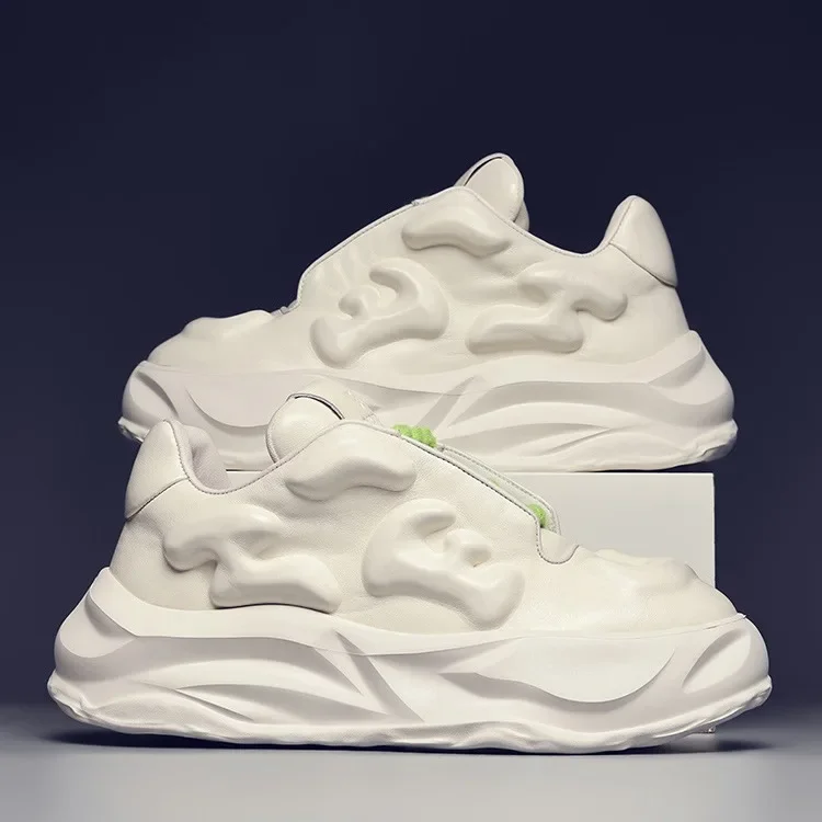 

Роскошная и минималистичная обувь для спорта и отдыха 2024, весенне-осенняя новейшая мужская обувь для папы на толстой подошве, увеличивающая рост