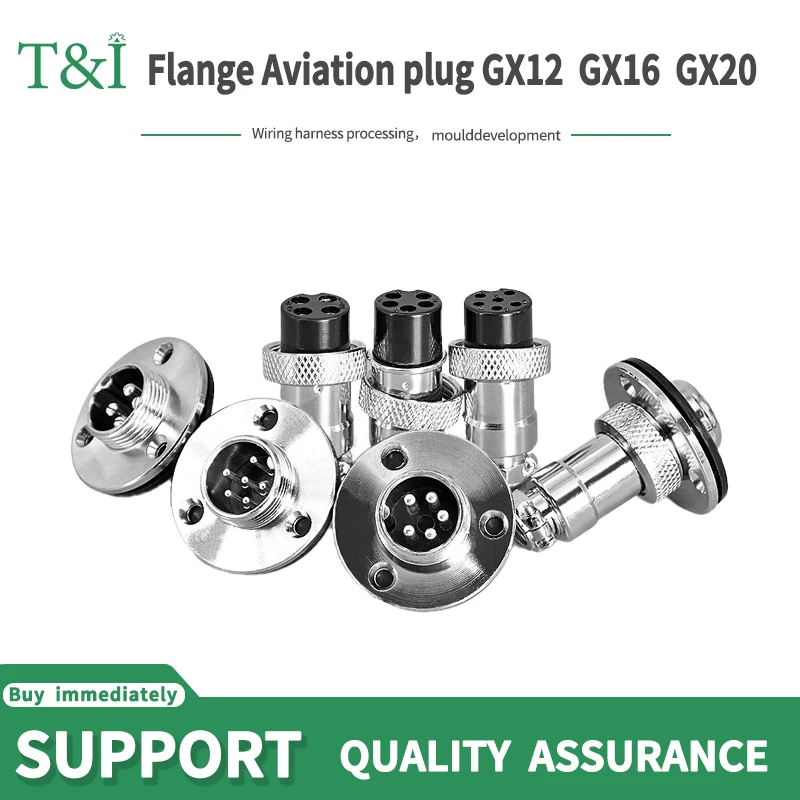 

5/10sets GX12 16 20 Flange mounting 3-hole fixing aviation connector plug&socket 2/3/4/5/6/7/8/9/10/12/14pin circular connectors