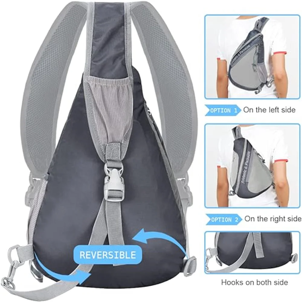 Small Crossbody Sling Backpack Womens Mens Sling Bag Mini Water Resistant Shoulder Bag Travel Outdoor Sling Bag Backpack