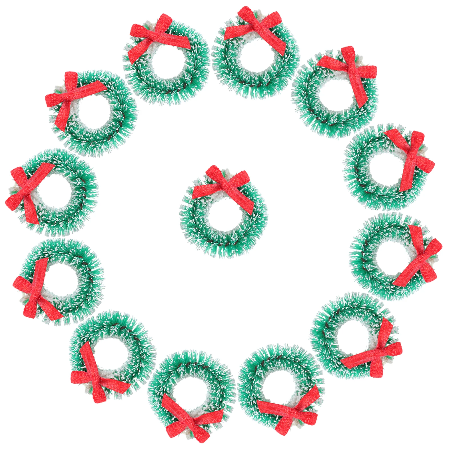

24Pcs Mini Christmas Garlands Bowknots Artificial Wreaths for Table Door Staircase Holiday Decoration Winter Berry Garland