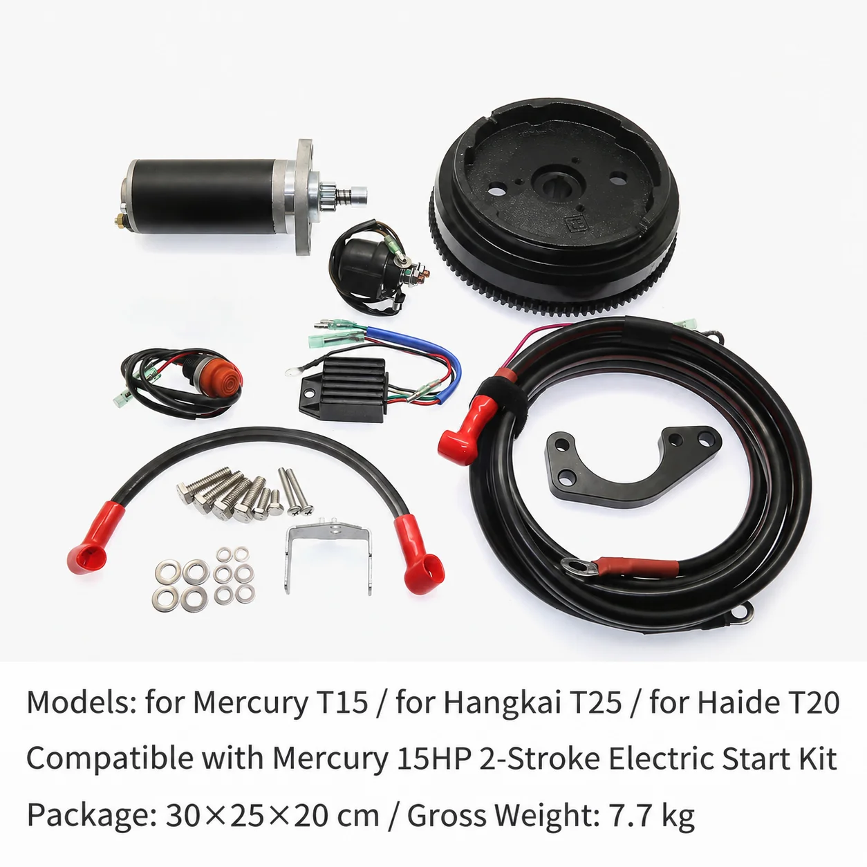 Electric Start Conversion Kit for Mercury 15HP 2-Stroke Outboard Motors