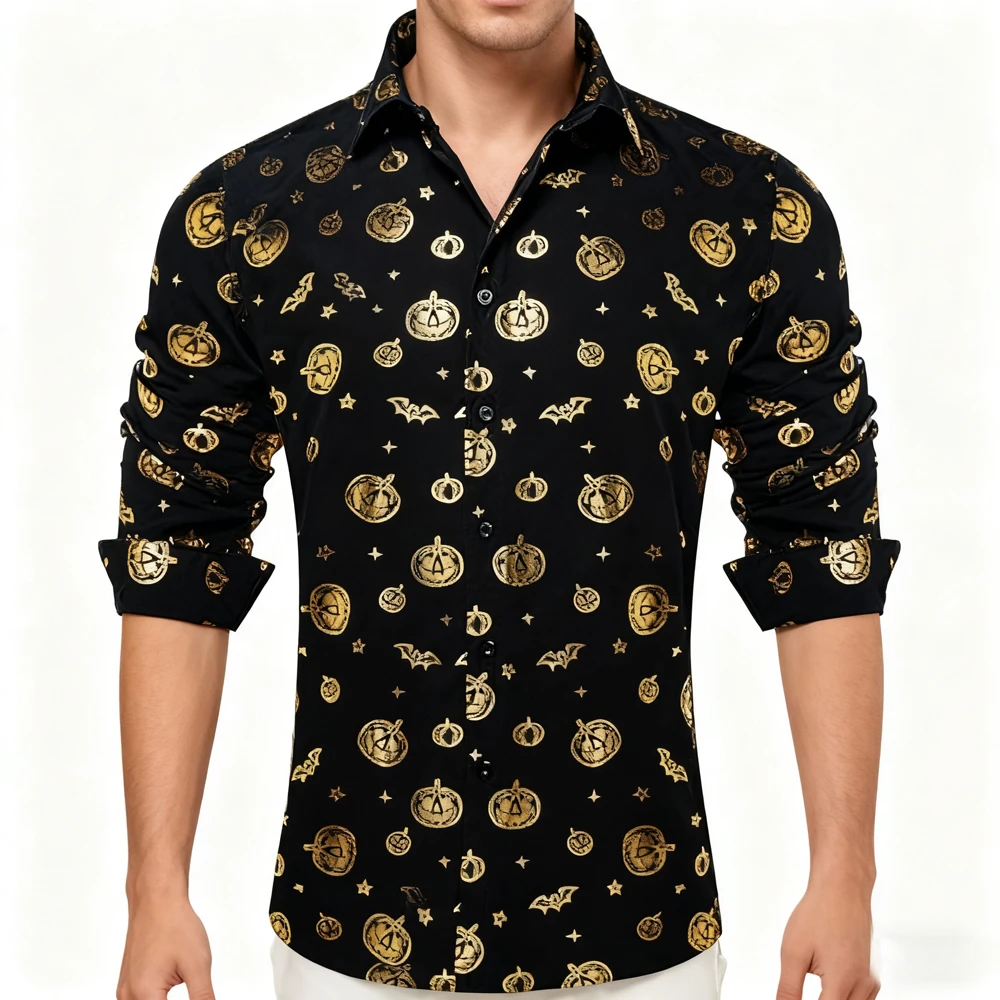 Men's Christmas Shirt Christmas Sparkle Holiday Long Sleeve Button Down Dress Shirt Fun Snowflake Tree New Year's Holiday Party