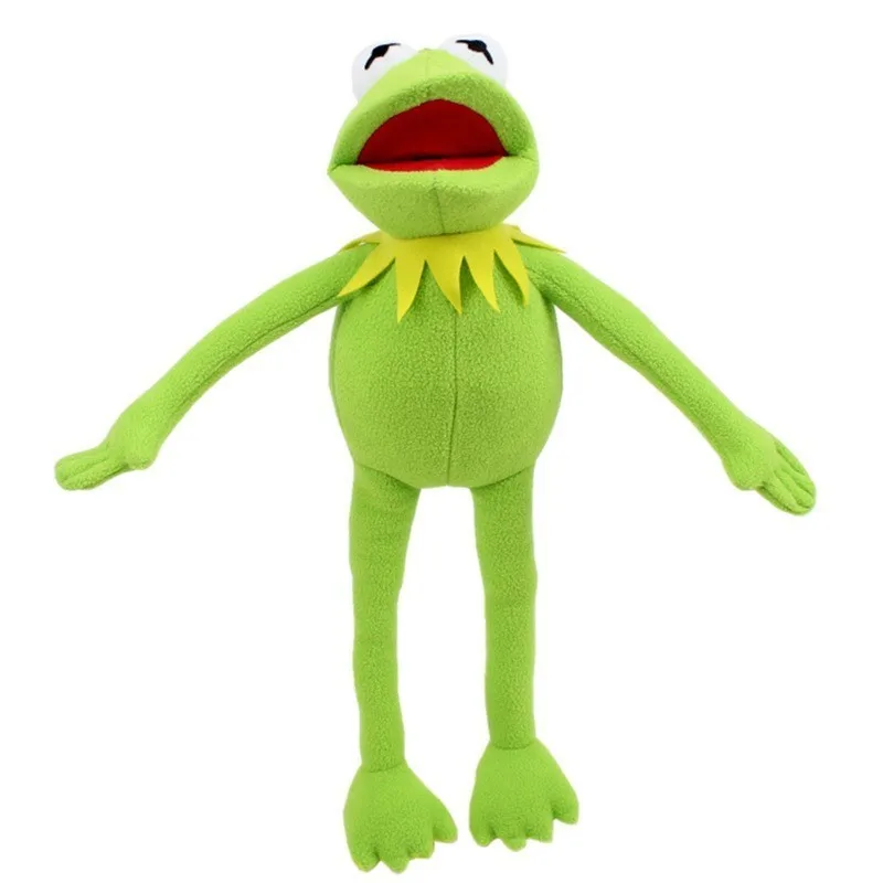 Kermit The FROG-muñeco de peluche divertido, marioneta de mano, mochila escolar, rana, Animal de peluche, muñeco grande, Ventriloquist, accesorios de rendimiento, juguete de regalo