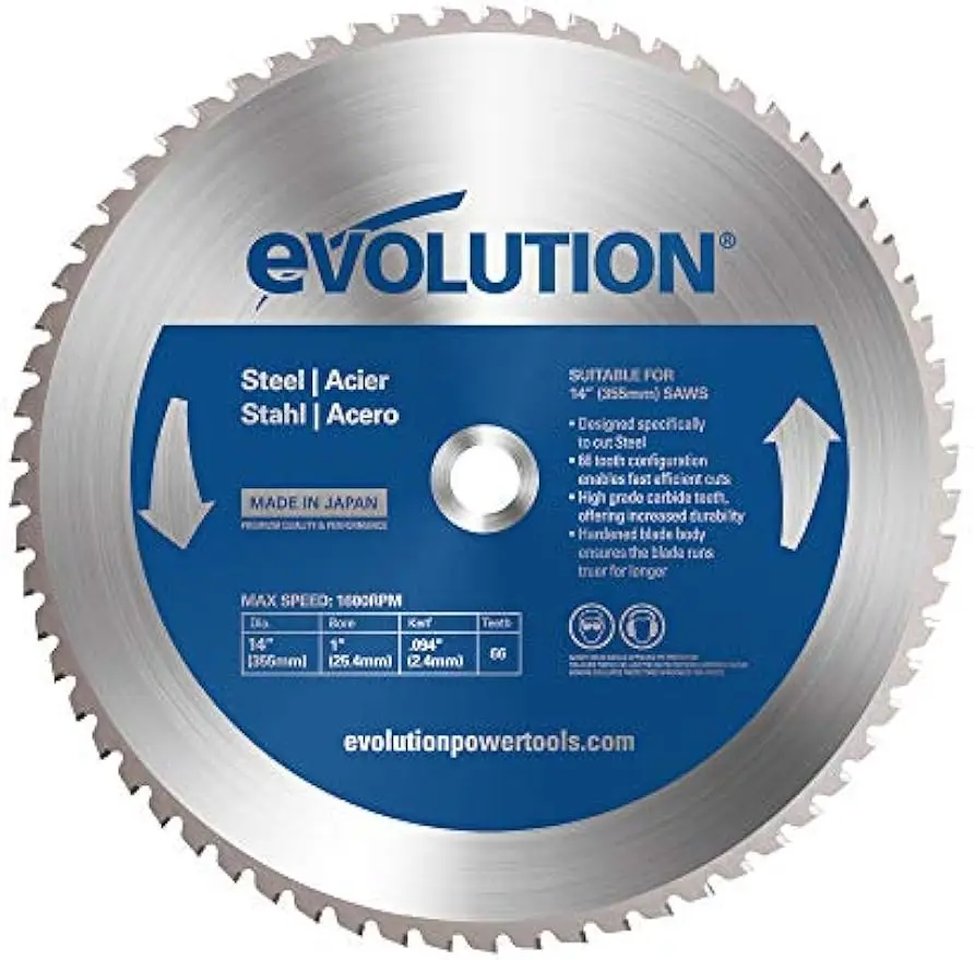  Power Tools 14BLADEST Steel Cutting Saw Blade, 14-Inch x 66-Tooth Blue