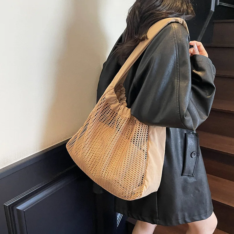 

2025 Korean Woven Tote Bag for Women Minimalist Shoulder Crossbody Purse Fashionable Handbag