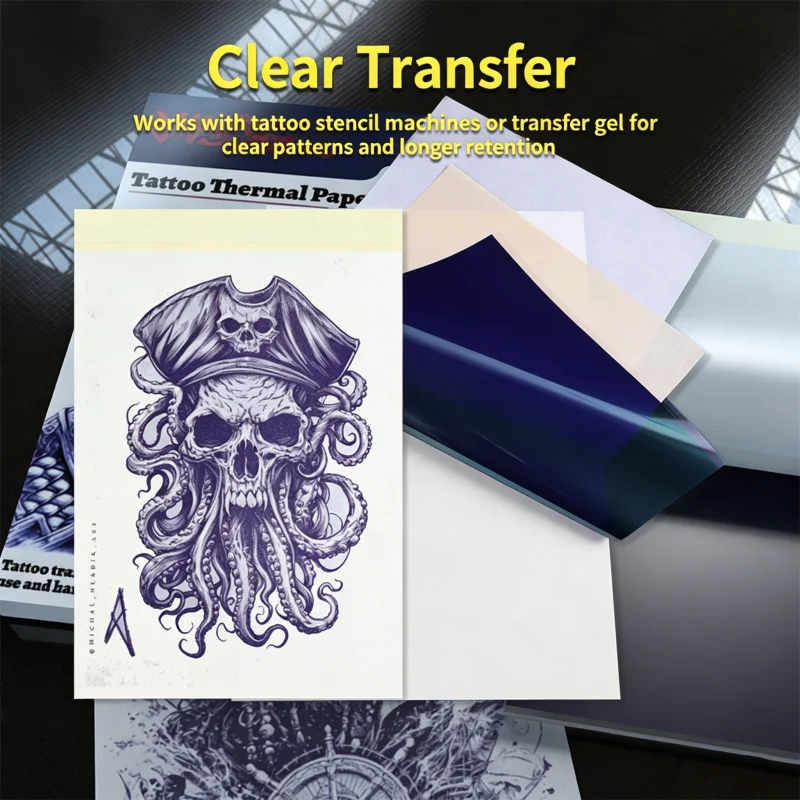 A4 Tattoo Transfer Paper Thermal Stencil Paper Hand Drawing Tracing Transfer Paper Clear Non Smudge Tattoo Design Paper Tattoo